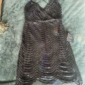 Lulu's Black sequin Mini Dress